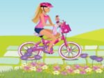Barbie merge cu bicicleta